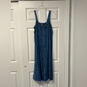 The Pyramid Collection Blue Spaghetti Strap Maxi Sundress vintage